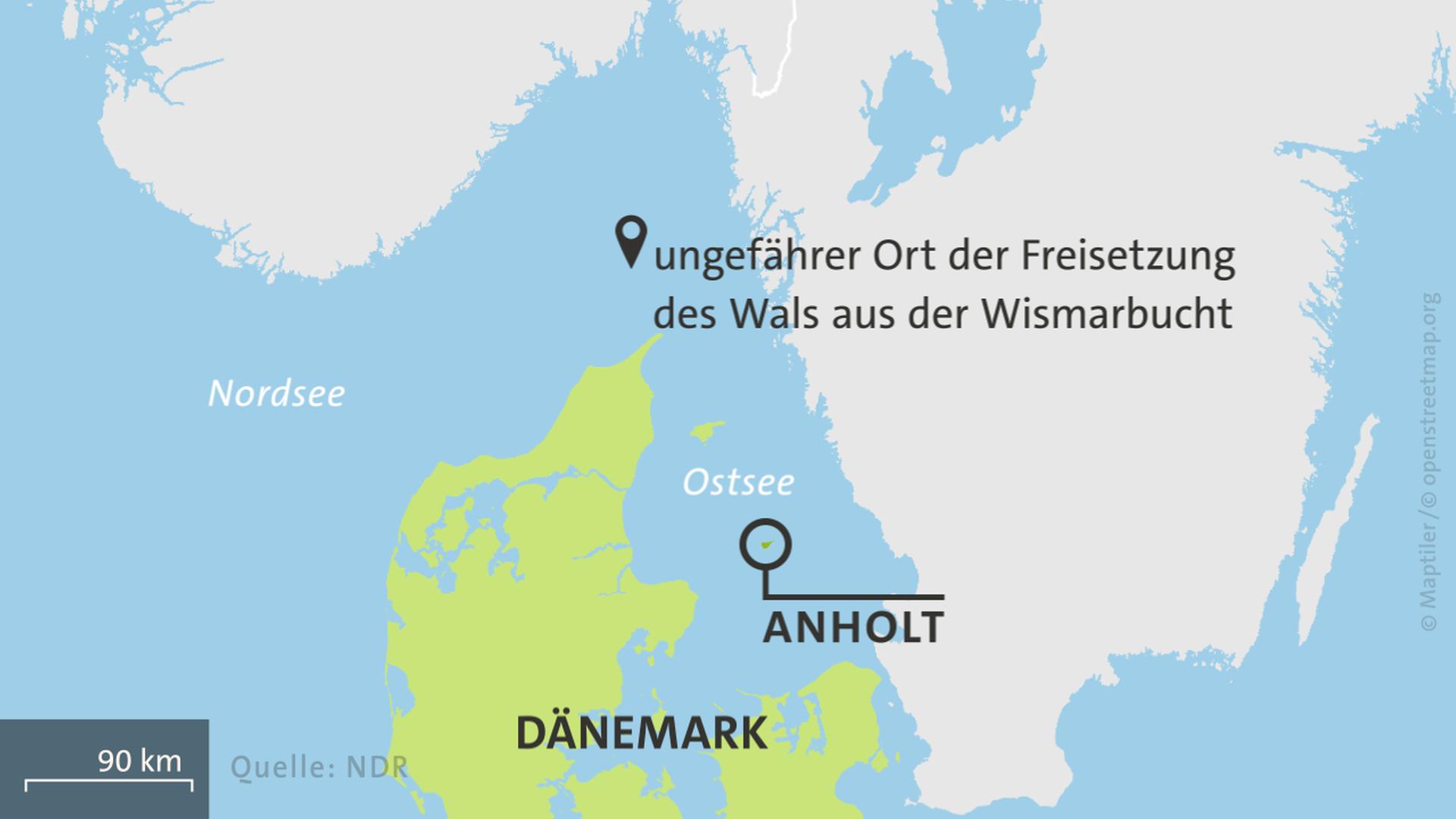 Karte Dänemark mit der Insel Anholt | ARD-aktuell
