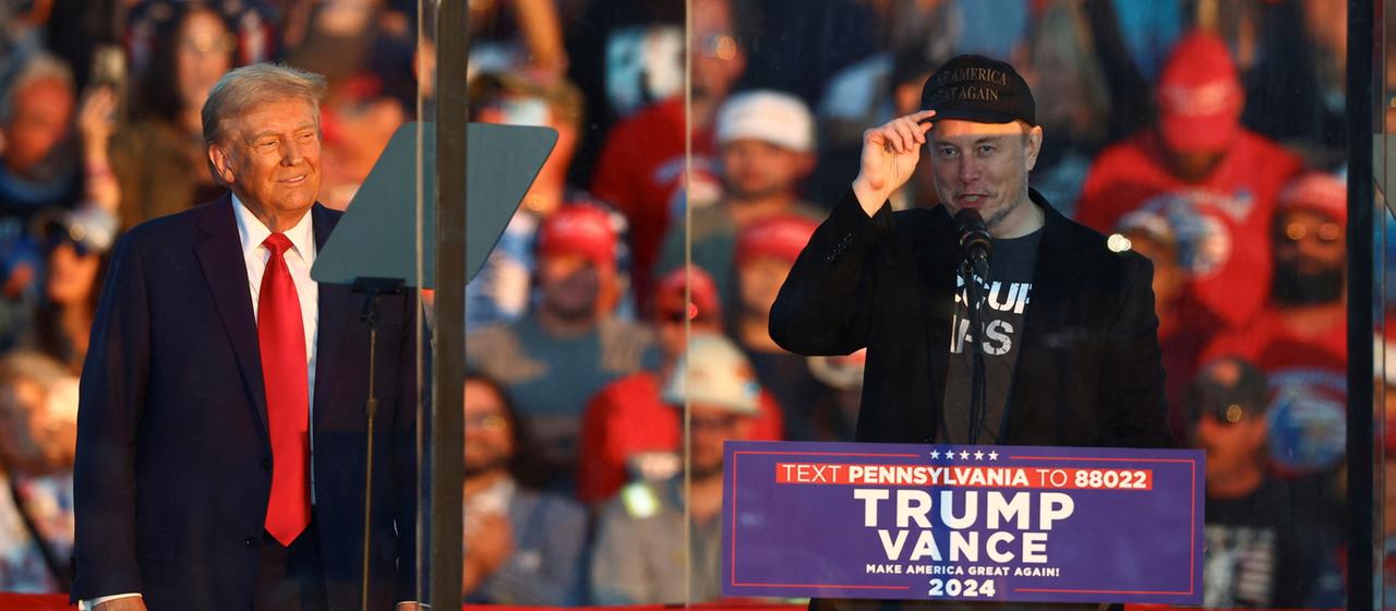 Donald Trump und Elon Musk bei einer Wahlkampfveranstaltung im US-Bundesstaat Pennsylvania.