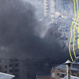 Eine Rauchwolke nach einer Explosion einer Bombe in der libanesischen Stadt Beirut am 28.09.2024.