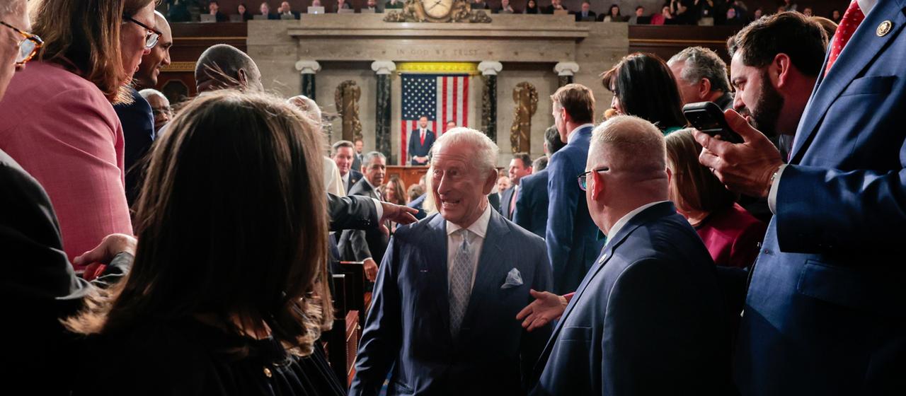 König Charles III. nach einer Rede im US-Kongress