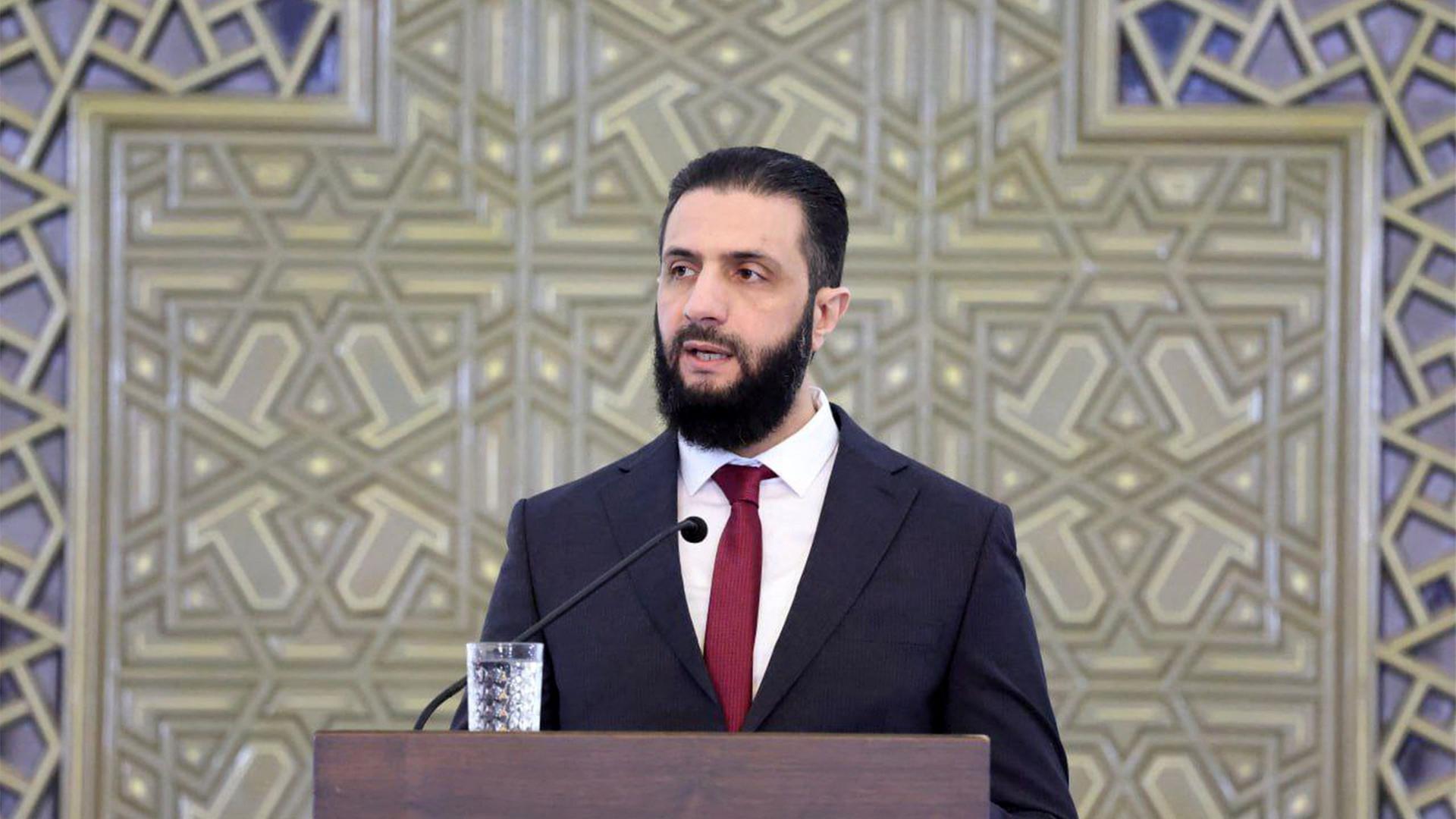 Ahmed al-Sharaa (Archivbild vom 25. Februar 2025). | AFP PHOTO / HO / SANA