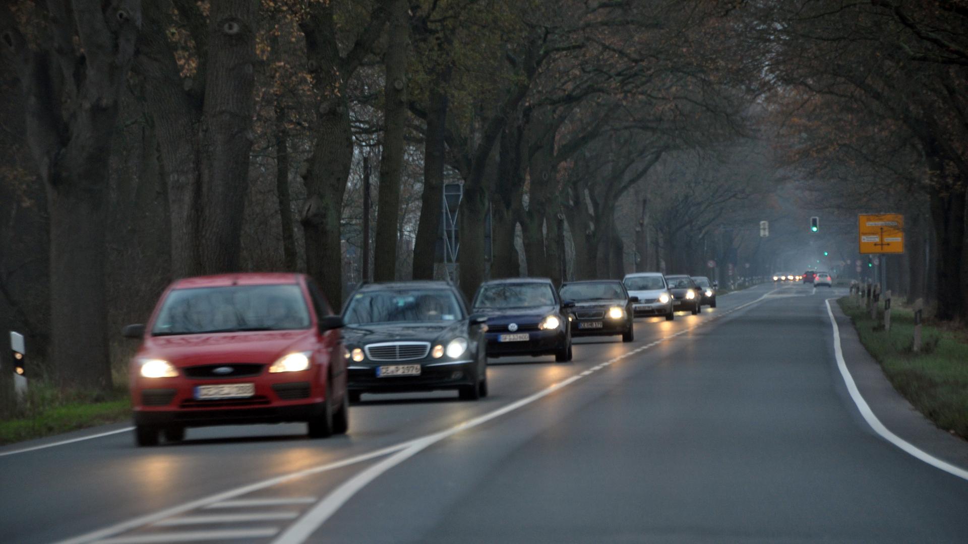 Autos fahren auf einer Landstra�e. | ARD-aktuell / D�lling