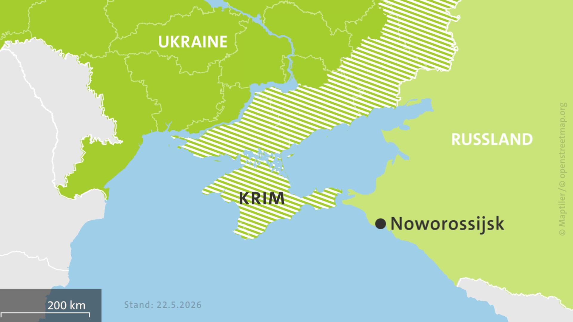 Karte: Karte der Ukraine und Russlands, hell schraffiert: von Russland besetzte Gebiete. | ISW, Critical Threats Project | Stand: 22.5.26