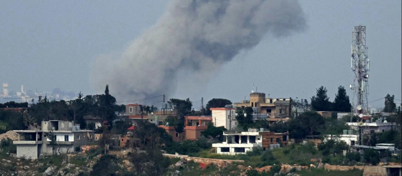 Smoke rises over the Lebanese town of Marjayoun after an Israeli attack