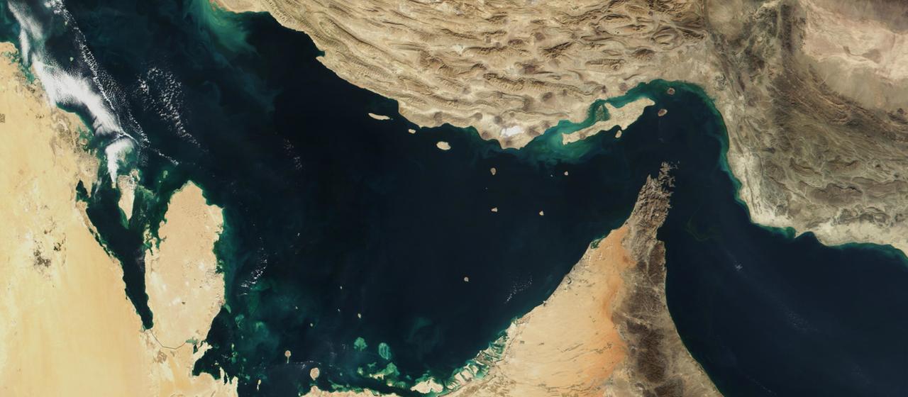 Satellitenaufnahme der Straße von Hormus. (Archivbild: 27.12.2011)