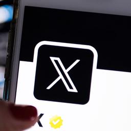 Das Logo der Plattform X ist auf dem Bildschirm eines Smartphones zu sehen.