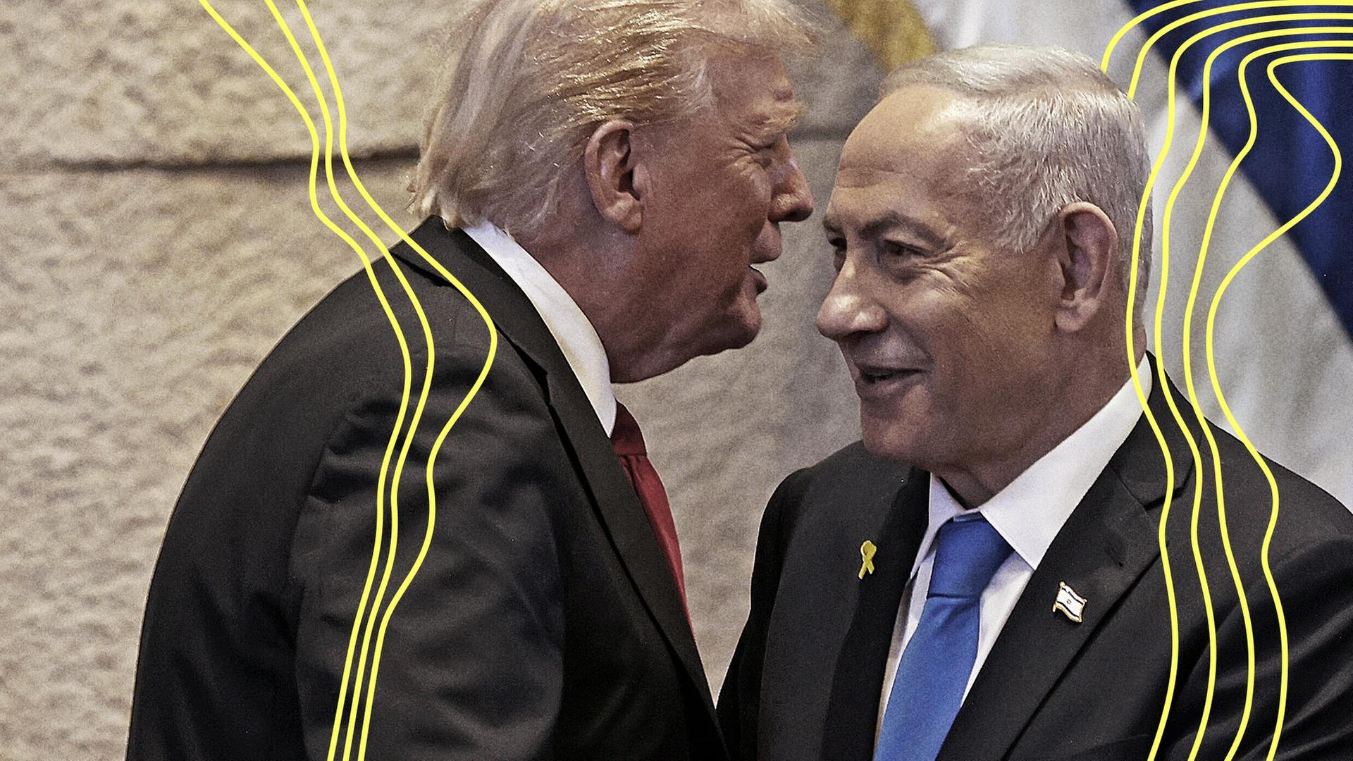 US-PrÃ¤sident Donald Trump spricht mit Israels Premierminister Benjamin Netanjahu | picture alliance / Newscom | JALAA MAREY