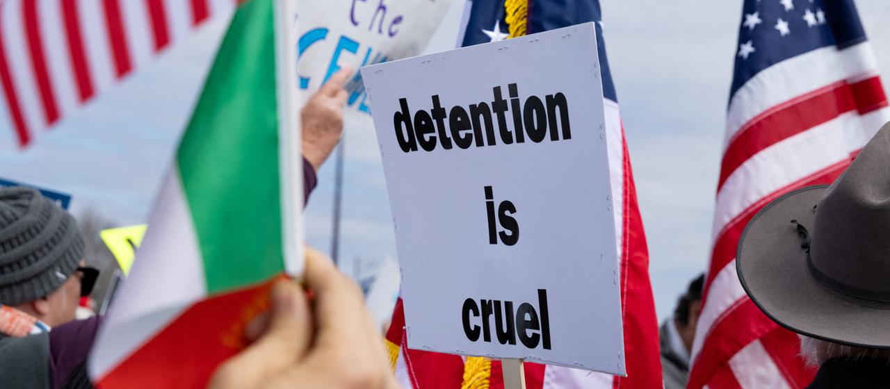 Protest gegen die Festnahme des fünfjährigen Liam in in Dilley, Texas.