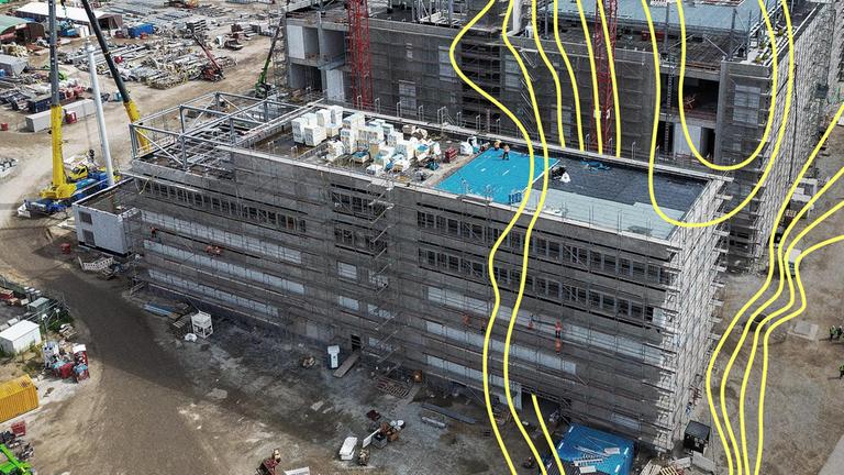 Die Baustelle für ein Rechenzentrum der Schwarz-Gruppe.