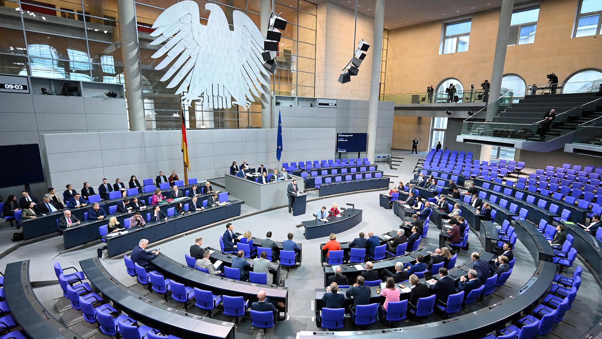 Blick ins Plenum des Deutschen Bundestags. | dpa