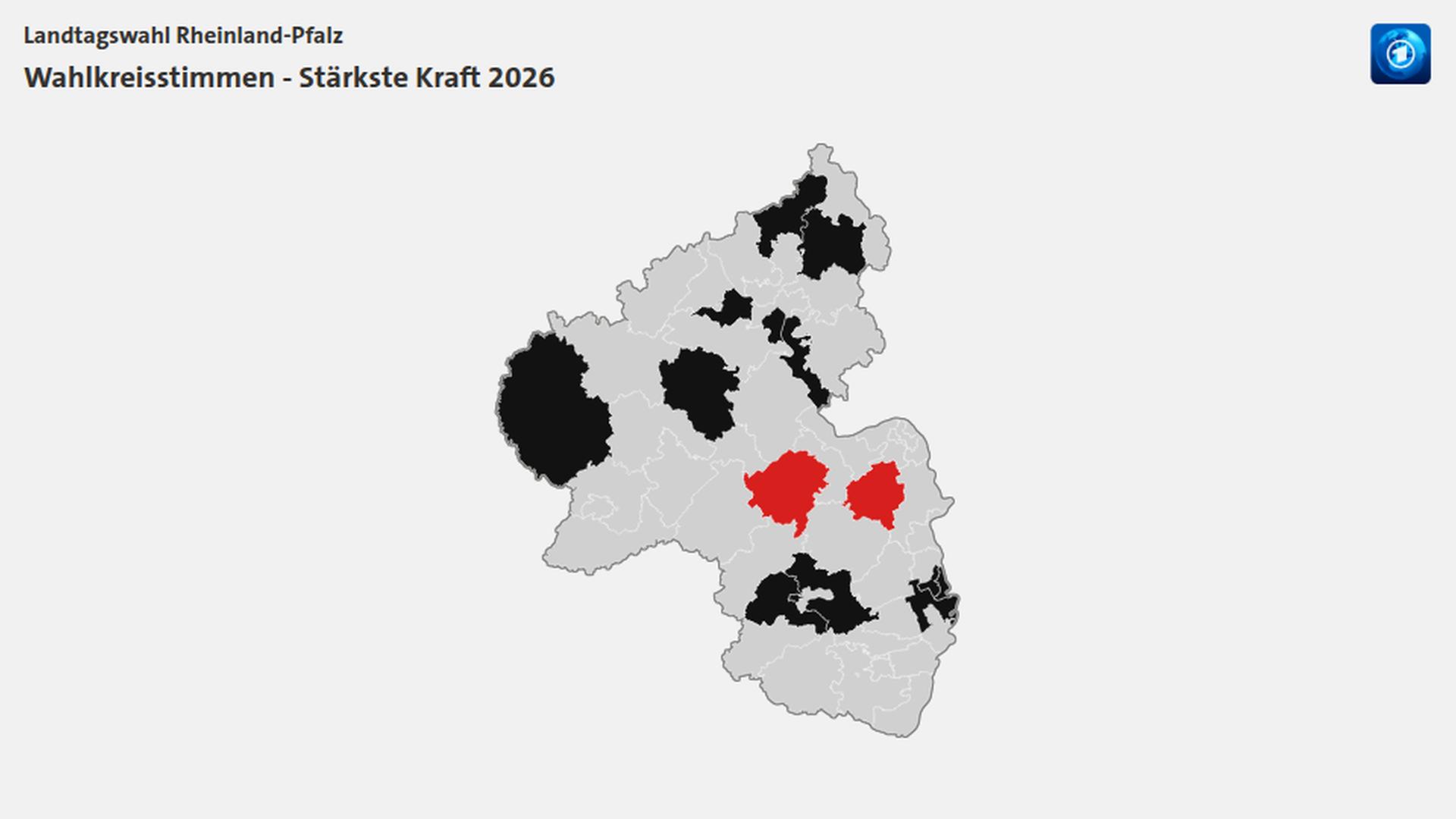 Karte mit bislang ausgez�hlten Wahlkreisen der Landtagswahl in Rheinland-Pfalz | tagesschau.de