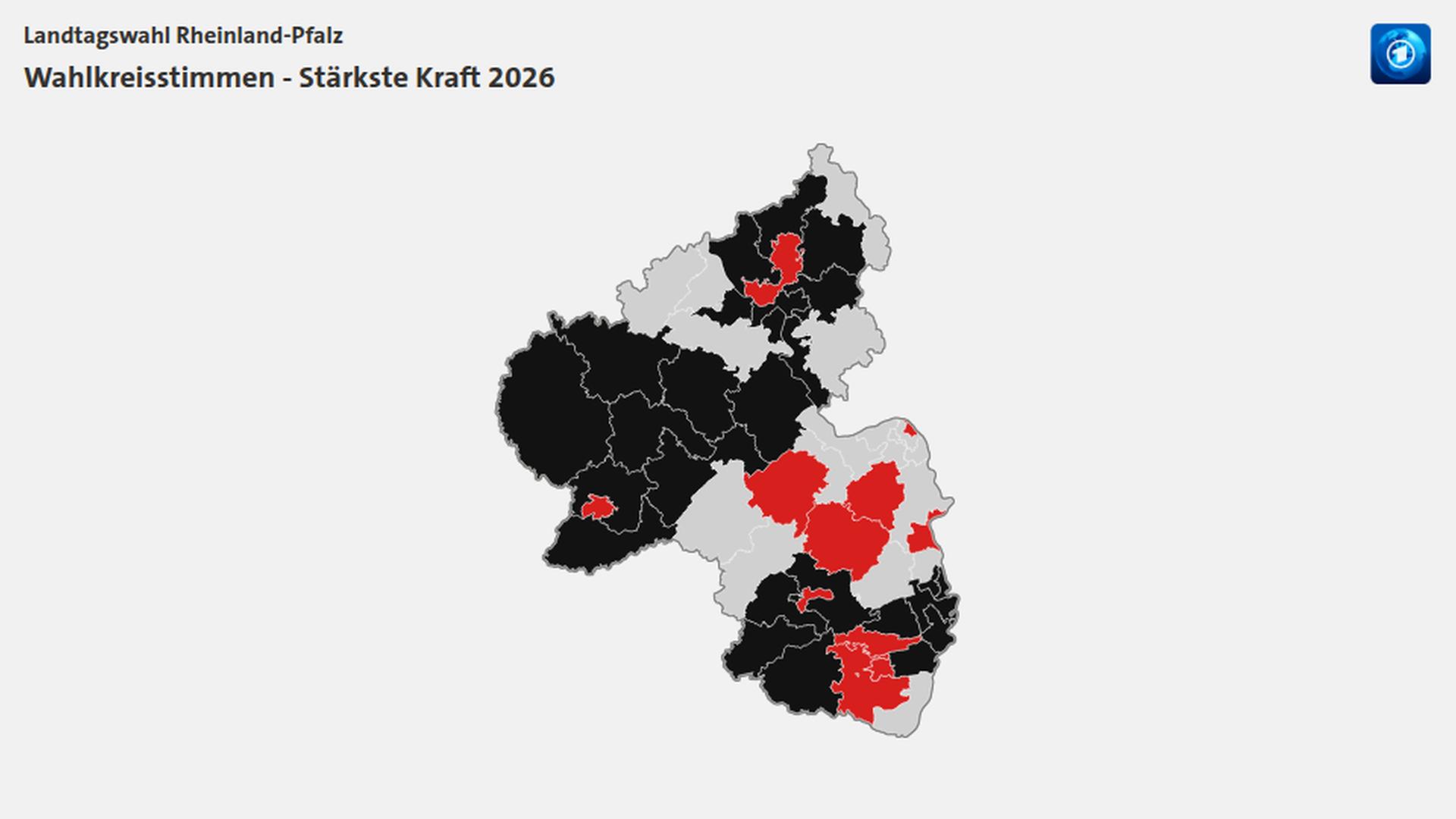 Karte mit bislang ausgezählten Wahlkreisen der Landtagswahl in Rheinland-Pfalz | tagesschau.de
