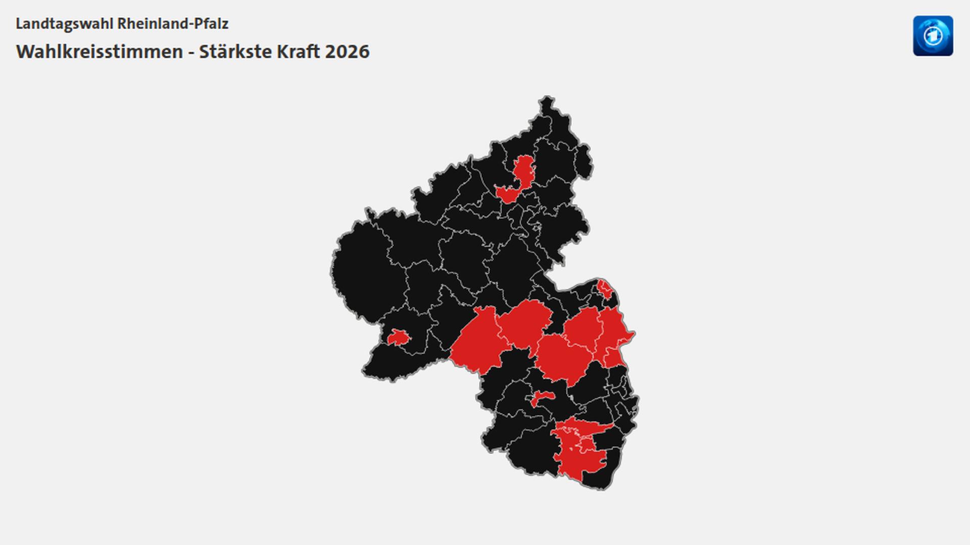 Karte mit bislang ausgezählten Wahlkreisen der Landtagswahl in Rheinland-Pfalz | tagesschau.de