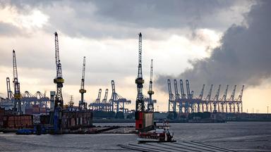 Schiffsladekräne im Hamburger Hafen