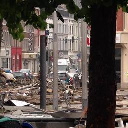 Die von der Flut zerstörte Rathausstraße in Stolberg.