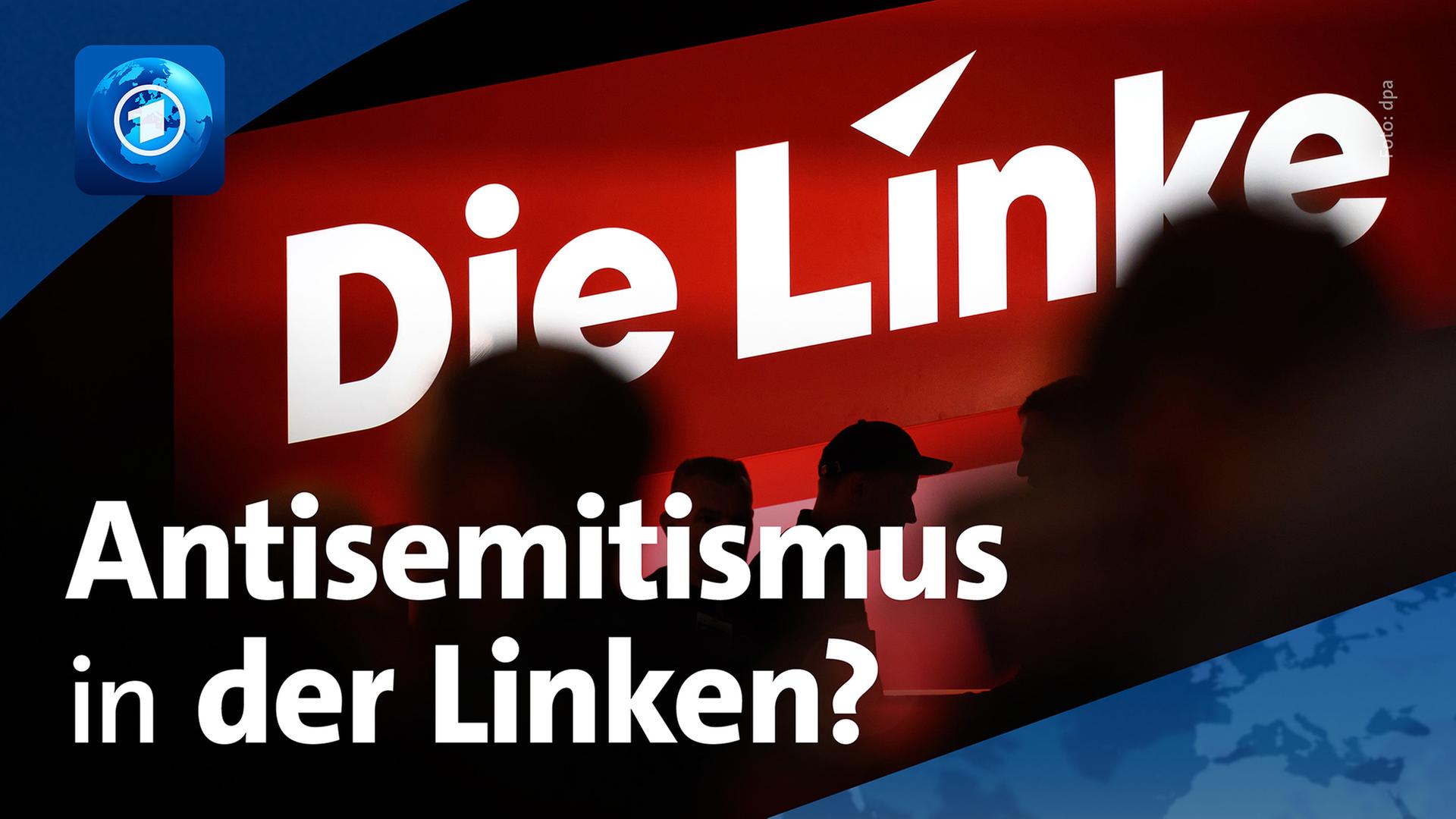 Silhouetten vor dem Logo der Linkspartei | dpa/ARD-aktuell