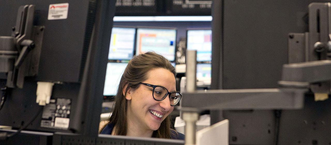 Händlerin an der Frankfurter Börse