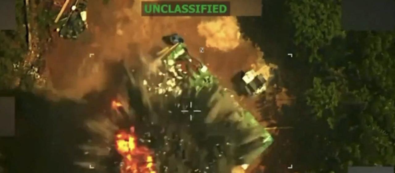Screenshot aus einem von US-Präsident Trump verbreiteten Video zur Tötung des Anführers von "Tren de Aragua"
