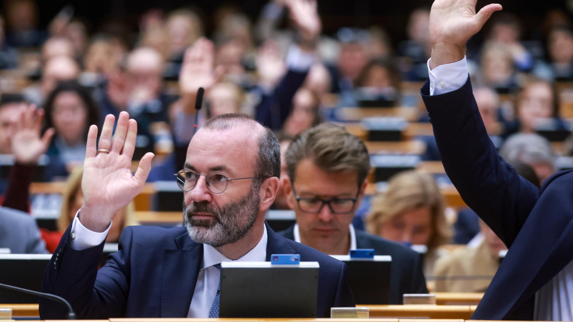 Manfred Weber bei einer Abstimmung im EU-Parlament | EPA