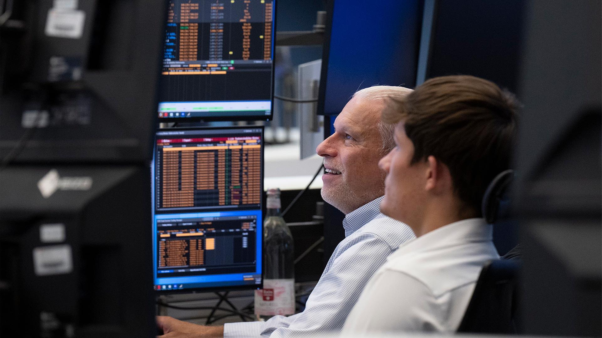 Händler an der Börse Frankfurt. | picture alliance/dpa