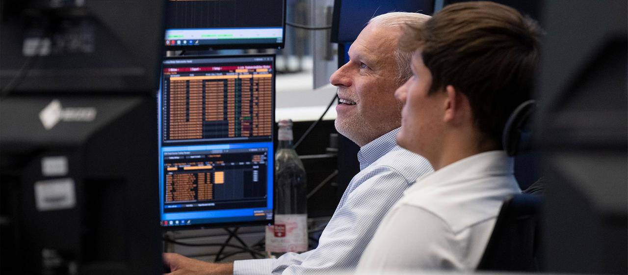 Händler an der Börse Frankfurt.