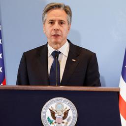 Antony Blinken bei einer Rede in Tel Aviv.