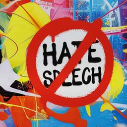 Ein Graffiti mit der Aussage "No Hate Speech".